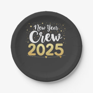New Year Crew 2025 Cousins Family Matching Crew Paper Plates