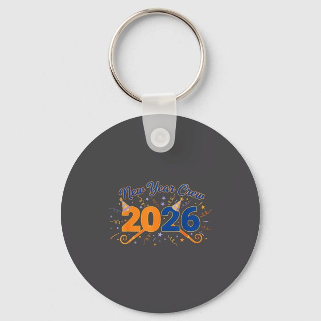 New Year Crew 2026 Fireworks Celebration  Keychain (Front)