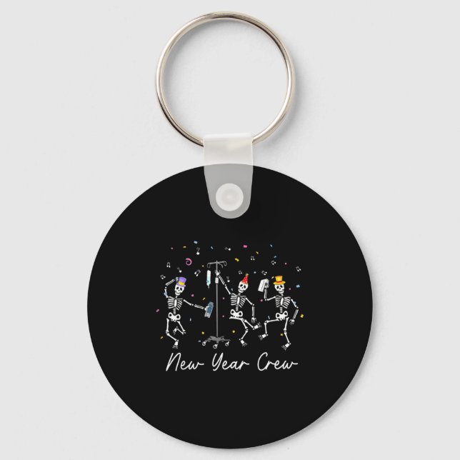 New Year Crew Skeleton Nurse Crew Er Icu New Year  Keychain (Front)
