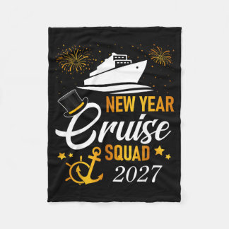 New Year Cruise Squad 2027 Winter Vacation Reunion Fleece Blanket
