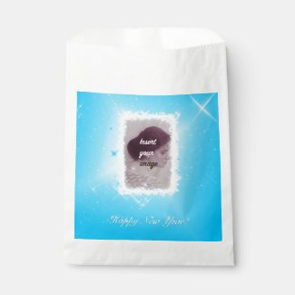 New Year Design! Stars in the Blue Sky. Add photo. Favor Bag