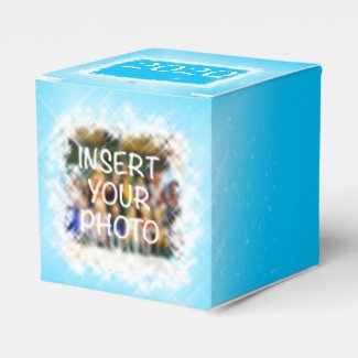 New Year Design! Stars in the Blue Sky. Add photo. Favor Box