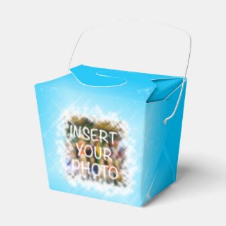 New Year Design! Stars in the Blue Sky. Add photo. Favor Box