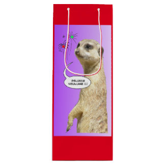 New Year Dutch Meerkat RED Wine Bag