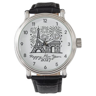 New Year Eiffel Tower Paris Fireworks France Watch