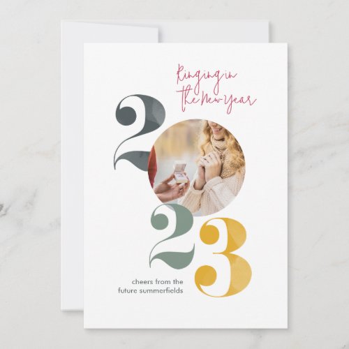 New Year Engagement Photo Announcement Card