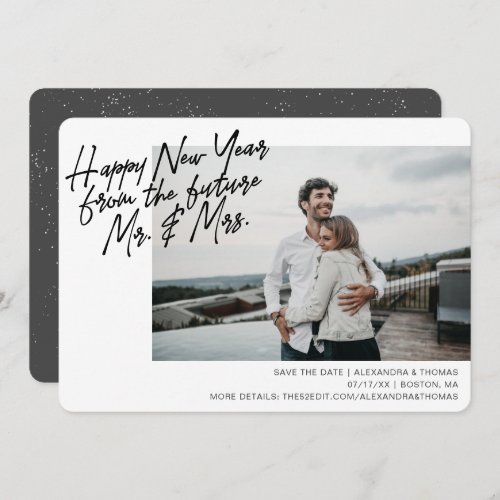 New Year Engagement Save The Date Holiday Card