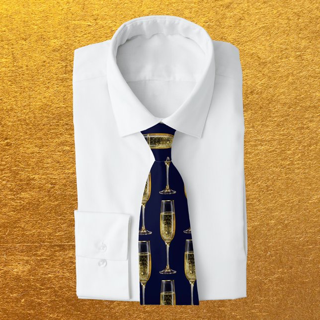 New Year Eve Celebrate Champagne Party Neck Tie (Creator Uploaded)