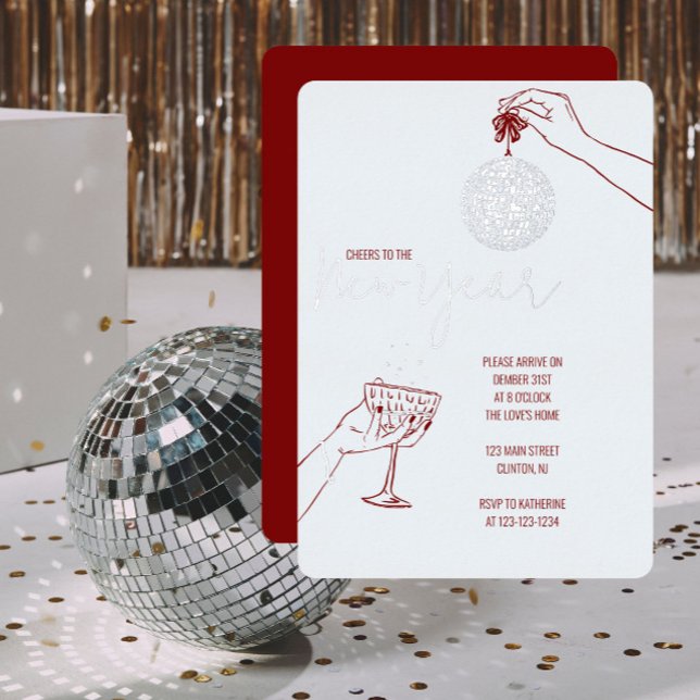 New Year Eve Party Doodle  Foil Invitation (Creator Uploaded)