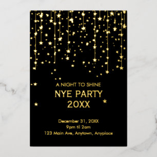 New Year Eve Party Foil Invitation