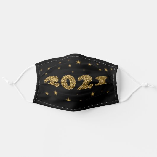 New Year Face Mask : Happy 2021 (Front, Unfolded)