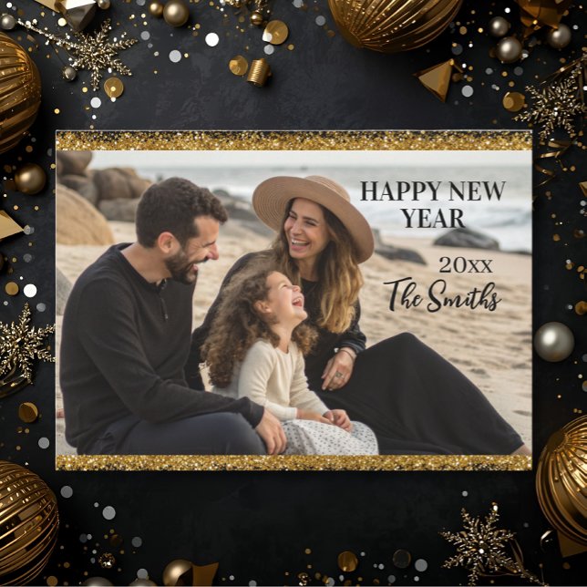 New year Family Photo elegant  typography modern  Holiday Card (Creator Uploaded)