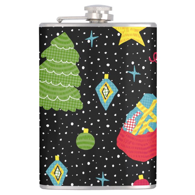 New Year Festive: Colorful Seamless. Flask (Front)