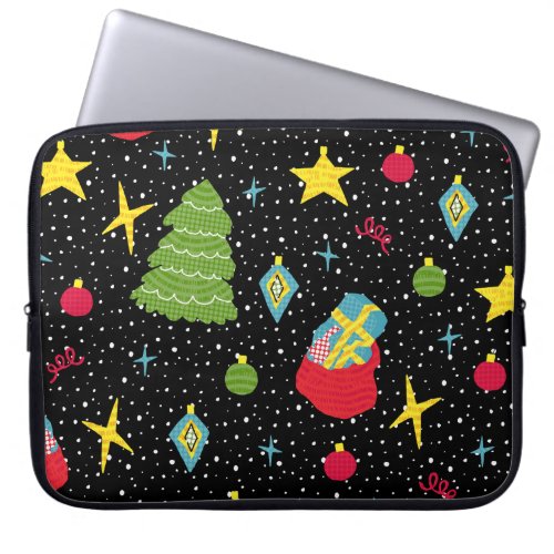 New Year Festive Colorful Seamless Laptop Sleeve
