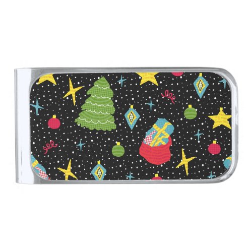 New Year Festive Colorful Seamless Silver Finish Money Clip