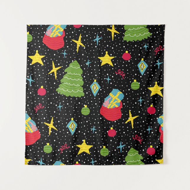 New Year Festive: Colorful Seamless. Tapestry (Front)