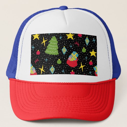 New Year Festive Colorful Seamless Trucker Hat