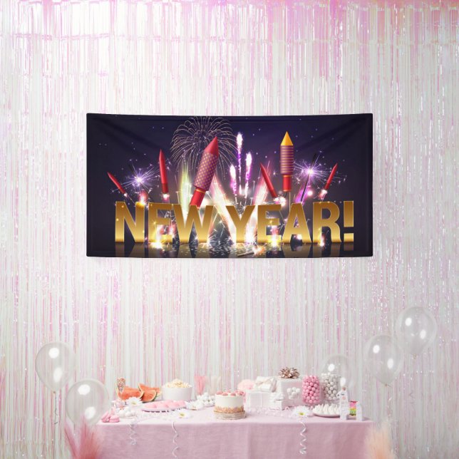  New Year Firecrackers  Banner (Party)