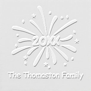 New Year Fireworks 20XX Family / Company Name Embosser