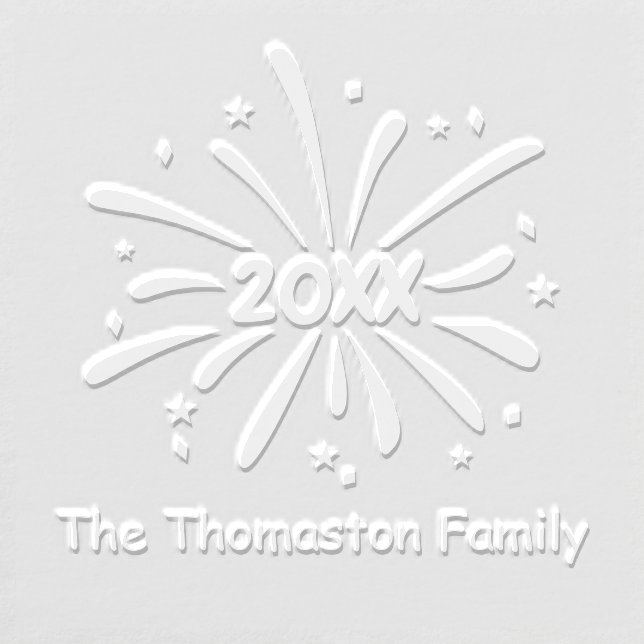 New Year Fireworks 20XX Family / Company Name Embosser (Design)