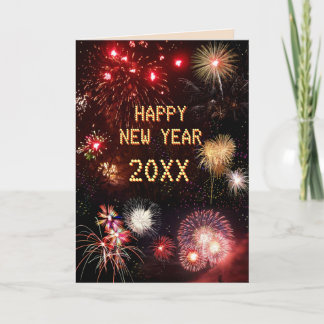 New Year Fireworks (customizable) Holiday Card
