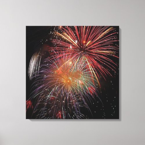 New Year Fireworks Sparkles Canvas Print