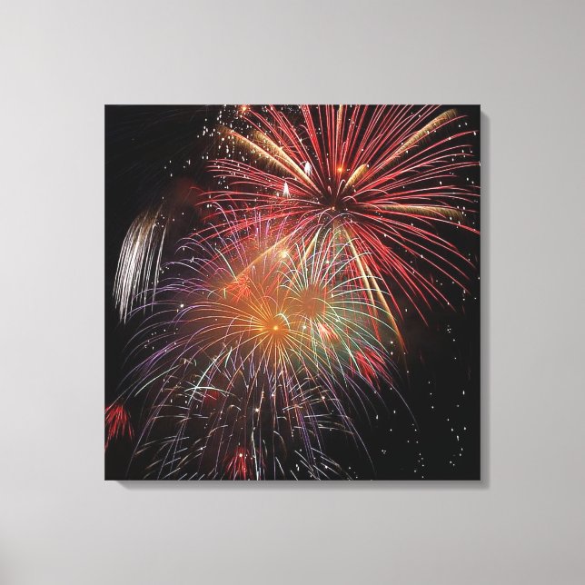 New Year Fireworks Sparkles Canvas Print (Front)