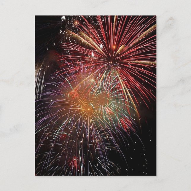 New Year Fireworks Sparkles Holiday Postcard (Front)
