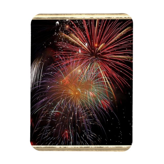 New Year Fireworks Sparkles Magnet (Vertical)