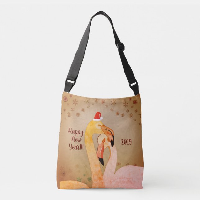 New Year  Flamingo Birds  Bag (Front)