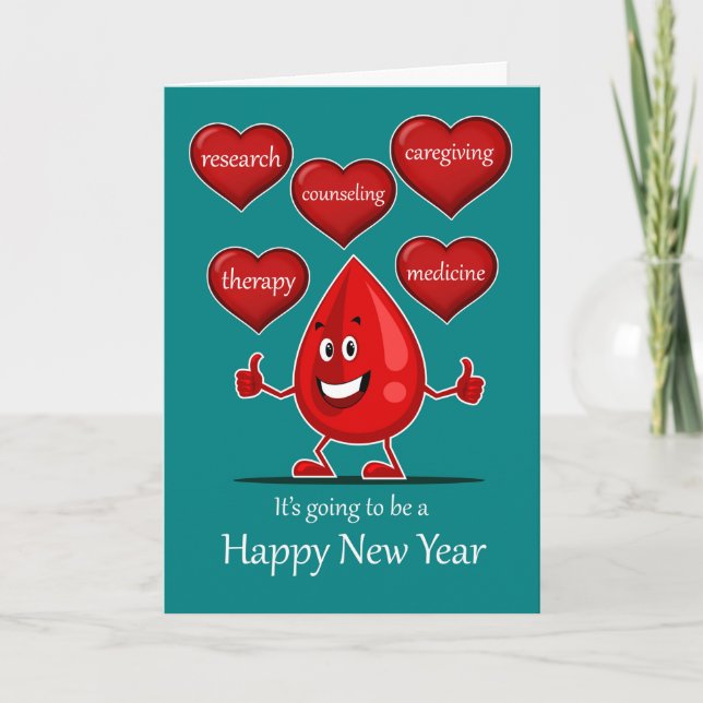 New Year for Medical Healthcare Staff, Hemophilia Card (Front)