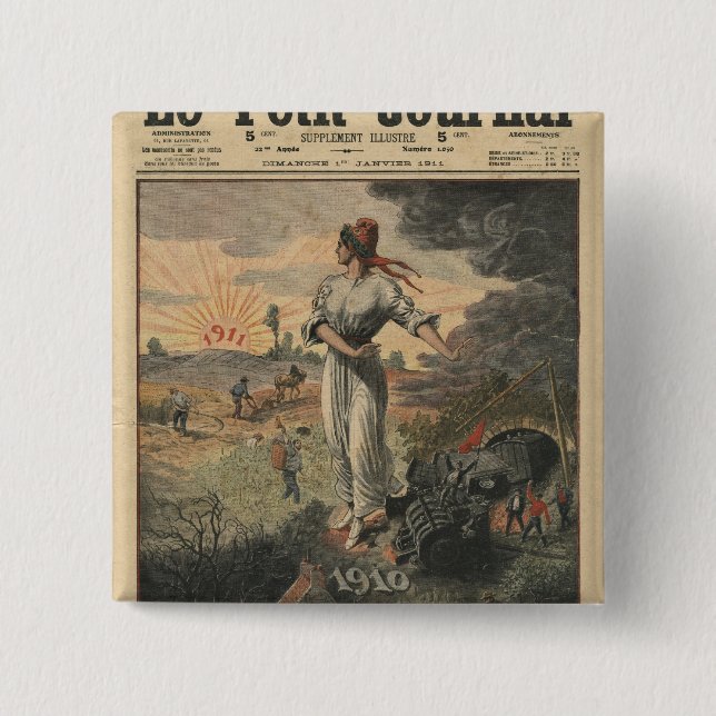 New Year, France hopes for better days Button (Front)