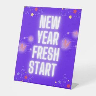 New year Fresh start Pedestal Sign
