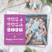 New Year Funny 3rd Time Charm Modern Purple Photo