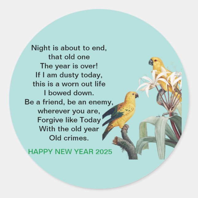 New year gift 2025 classic round sticker (Front)