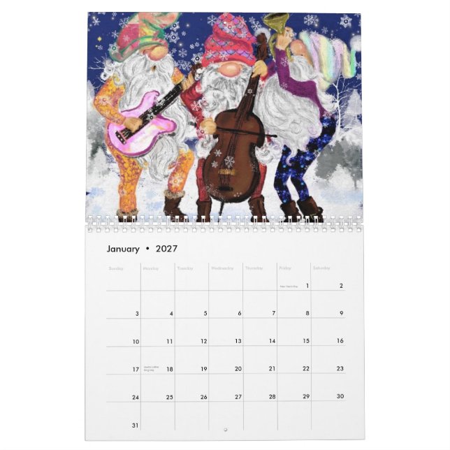 New Year Gift Christmas Design Calendar (Jan 2027)
