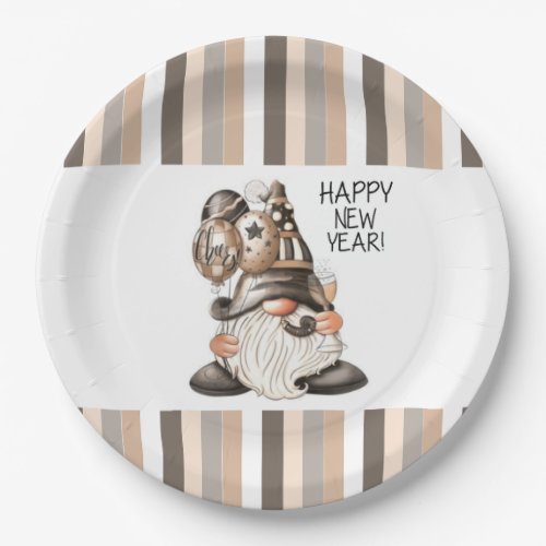 New Year Gnome Party Paper Plates