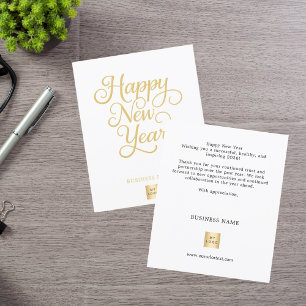 New Year gold classic script business logo Flyer