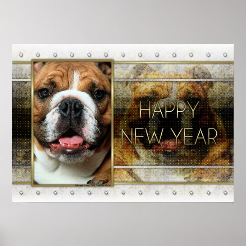 New Year _ Golden Elegance _ Bulldog Poster