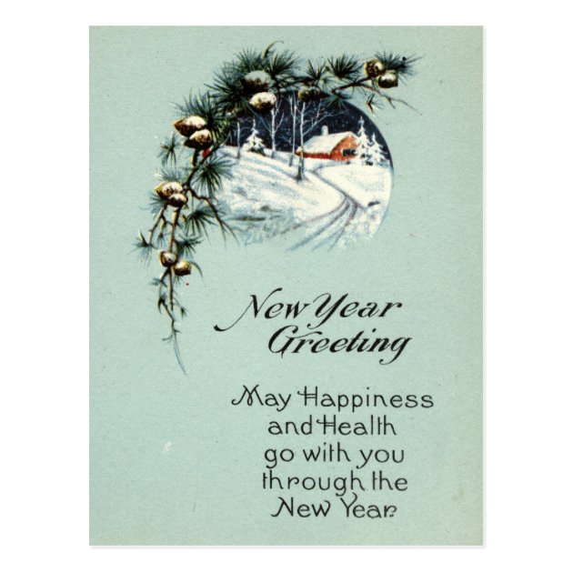 New Year Greeting 1915 Vintage Postcard