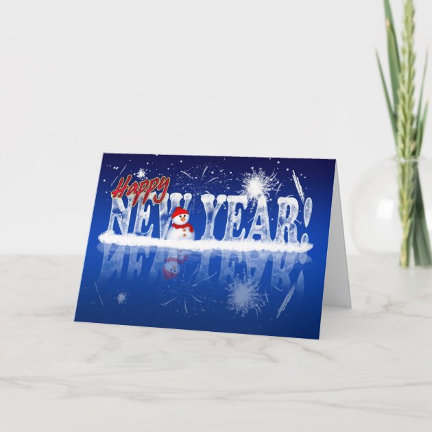 New Year Greeting Card - Happy New Year In Ice Eff