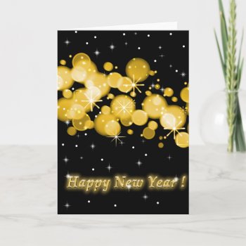 New Year Greetings In Black & Gold Holiday Card by Zhannzabar at Zazzle