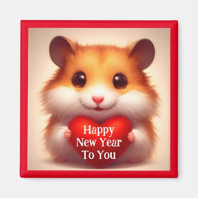New Year Hamster Magnet (Front)