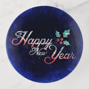 New Year Holly Trinket Tray