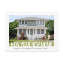New Year Home Photo Change of Address Holiday Announcement Postcard New Year Home Photo Change of Address Holiday Announcement Postcard