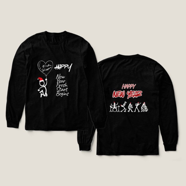 NEW YEAR hoodies trendy fun cool (Design Front & Back)