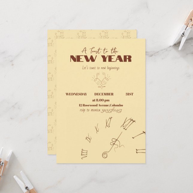 New Year Invitation (Front/Back In Situ)