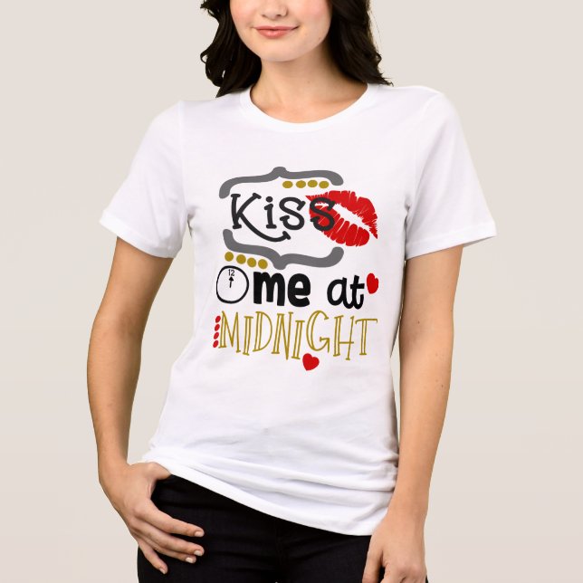 New Year Kiss Me At Midnight Modern Tri-Blend Shirt (Front)