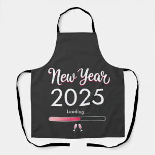 New Year Loading 2025 Happy New Year Xmas Apron