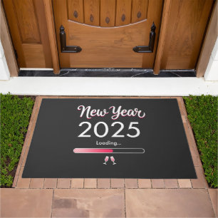 New Year Loading 2025 Happy New Year Xmas Doormat